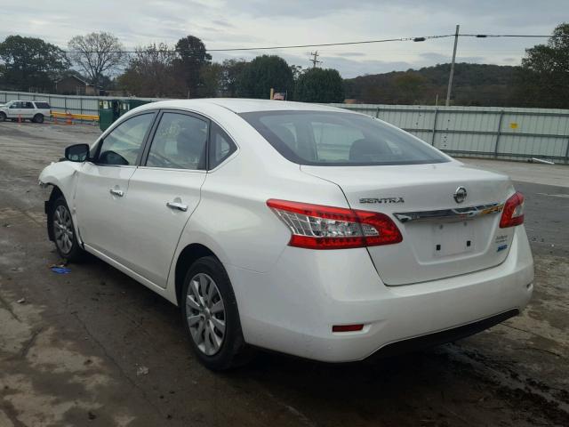 3N1AB7AP1DL773395 - 2013 NISSAN SENTRA S WHITE photo 3