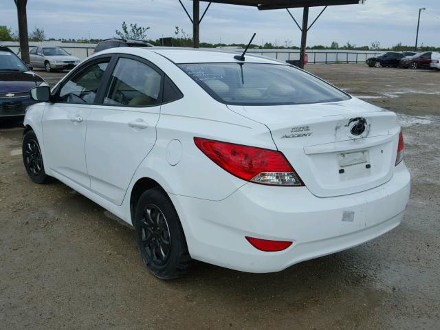 KMHCT4AE1DU354609 - 2013 HYUNDAI ACCENT GLS WHITE photo 3