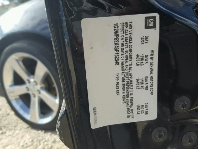 1G2WP52K43F162348 - 2003 PONTIAC GRAND PRIX BLACK photo 10