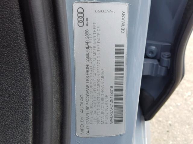 WAUF2AFC4DN138318 - 2013 AUDI S6 BLUE photo 10