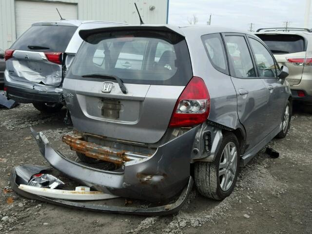 JHMGD37657S811921 - 2007 HONDA FIT S SILVER photo 4