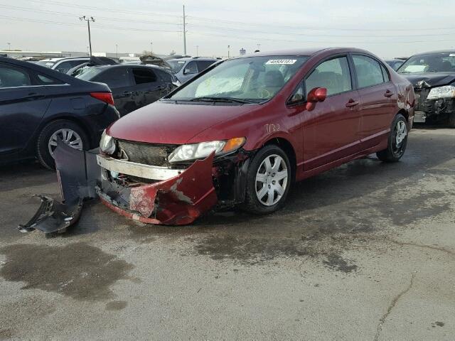 JHMFA16507S009326 - 2007 HONDA CIVIC LX RED photo 2