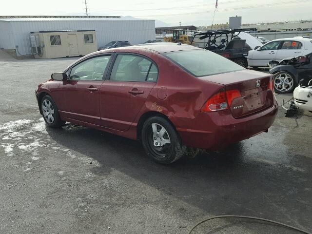 JHMFA16507S009326 - 2007 HONDA CIVIC LX RED photo 3