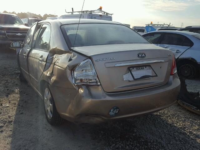 KNAFE122975478167 - 2007 KIA SPECTRA EX TAN photo 3