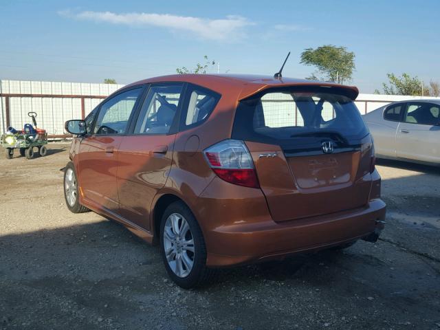 JHMGE8H56BC004486 - 2011 HONDA FIT SPORT ORANGE photo 3