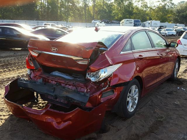 5NPEB4AC6DH798061 - 2013 HYUNDAI SONATA GLS RED photo 4