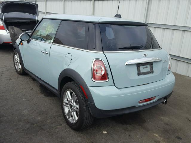 WMWSU3C53DT371371 - 2013 MINI COOPER BLUE photo 3