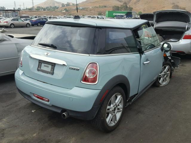 WMWSU3C53DT371371 - 2013 MINI COOPER BLUE photo 4