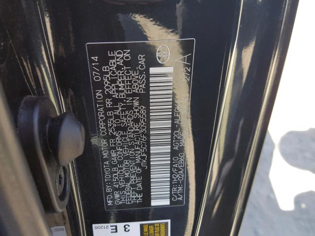 JTKJF5C76F3095589 - 2015 TOYOTA SCION TC BLACK photo 10