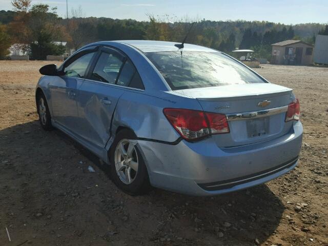 1G1PF5SC1C7143223 - 2012 CHEVROLET CRUZE LT BLUE photo 3