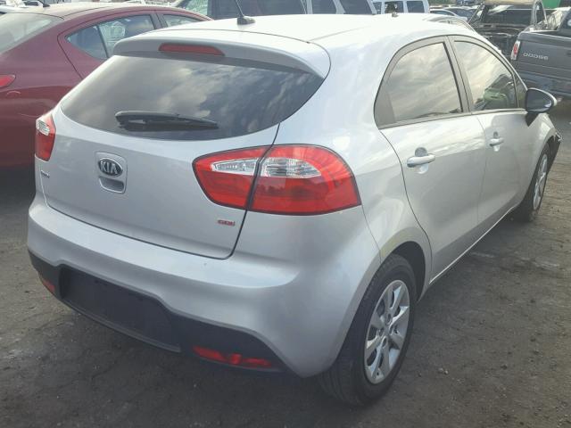 KNADM5A32D6282086 - 2013 KIA RIO LX SILVER photo 4