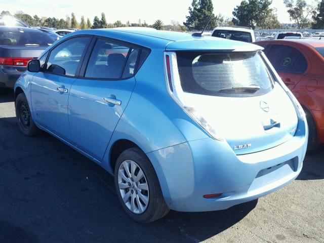 1N4AZ0CPXFC332835 - 2015 NISSAN LEAF S BLUE photo 3