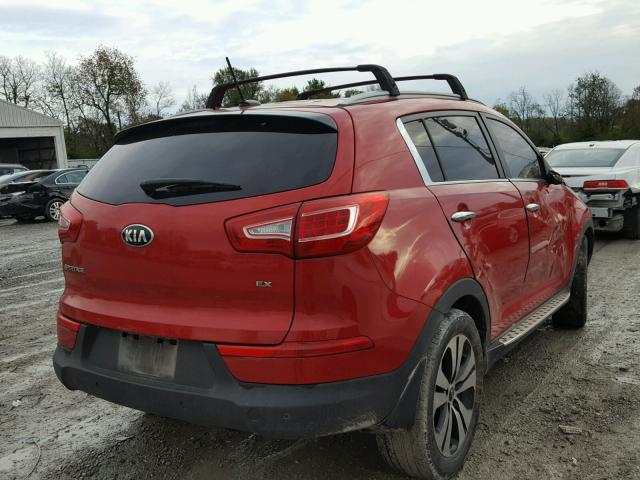 KNDPC3A28D7429360 - 2013 KIA SPORTAGE E RED photo 4