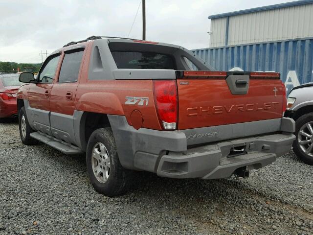 3GNEK13T52G292455 - 2002 CHEVROLET AVALANCHE ORANGE photo 3