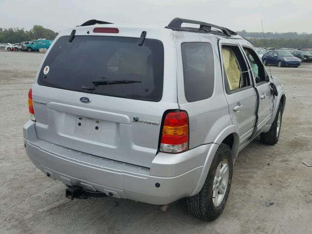 1FMCU59H77KB68025 - 2007 FORD ESCAPE HEV SILVER photo 4