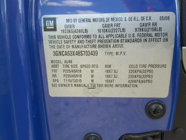 3GNCA63X48S703439 - 2008 CHEVROLET HHR SS 蓝色 照片 10
