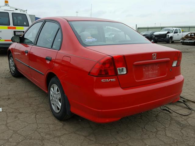 1HGES16385L005459 - 2005 HONDA CIVIC DX V RED photo 3