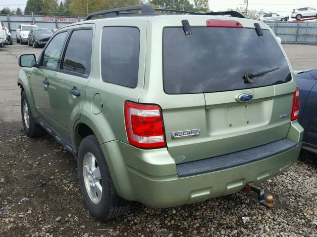 1FMCU93148KE11780 - 2008 FORD ESCAPE XLT GREEN photo 3