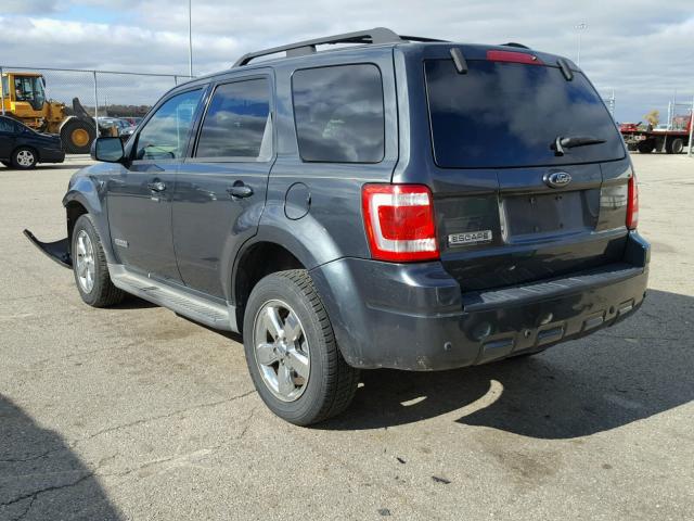 1FMCU04108KE69136 - 2008 FORD ESCAPE LIM GRAY photo 3