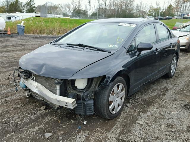 2HGFA16509H366194 - 2009 HONDA CIVIC LX BLACK photo 2