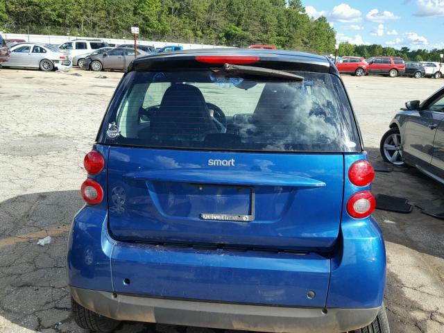 WMEEJ31X48K152123 - 2008 SMART FORTWO PUR BLUE photo 6