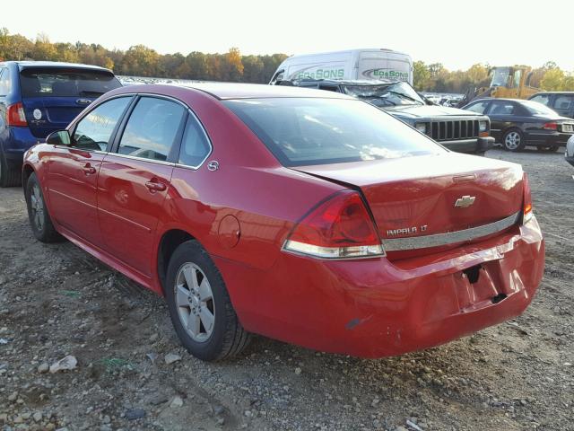 2G1WT57N391185400 - 2009 CHEVROLET IMPALA 1LT RED photo 3