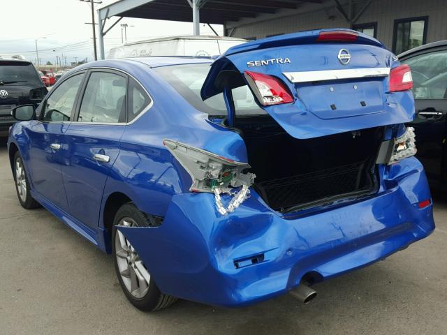 3N1AB7AP6FY311579 - 2015 NISSAN SENTRA S BLUE photo 3