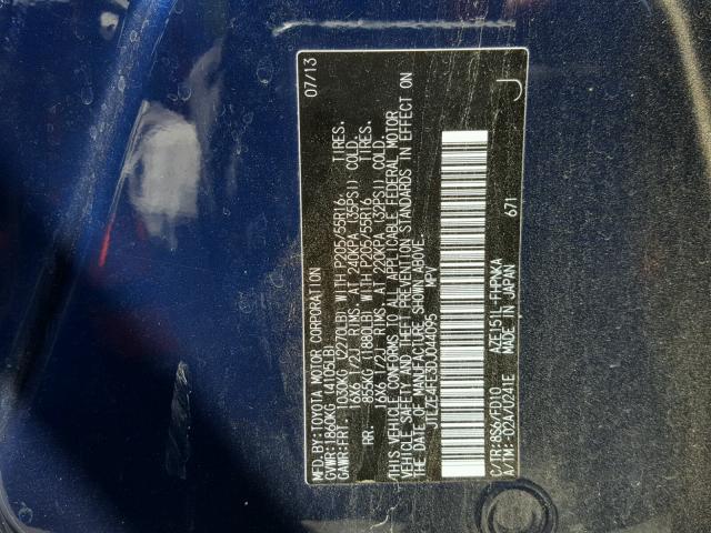 JTLZE4FE3DJ044095 - 2013 TOYOTA SCION XB Azul foto 10