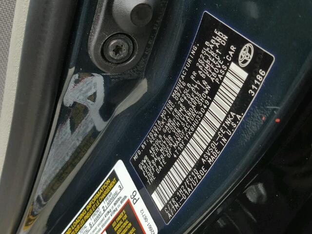 4T1BF1FK8HU330491 - 2017 TOYOTA CAMRY LE 蓝色 照片 10