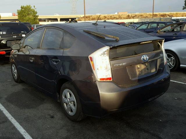 JTDKN3DU9B0290458 - 2011 TOYOTA PRIUS CHARCOAL photo 3