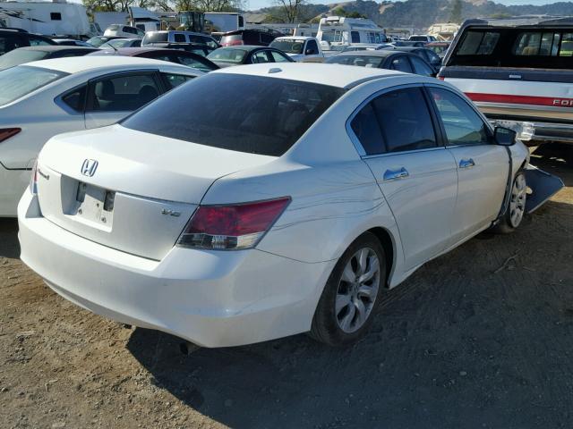 1HGCP36858A000462 - 2008 HONDA ACCORD EXL WHITE photo 4