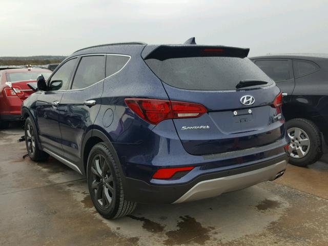 5XYZW4LA1HG476619 - 2017 HYUNDAI SANTA FE S BLUE photo 3