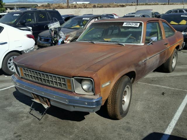 1X27D6W122464 - 1976 CHEVROLET NOVA BROWN photo 2