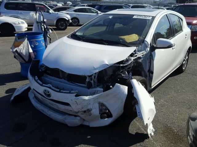 JTDKDTB36D1037849 - 2013 TOYOTA PRIUS C WHITE photo 2