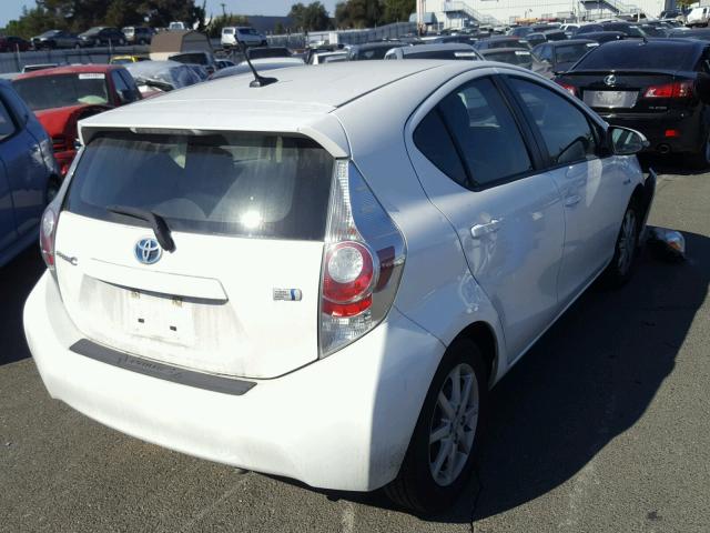 JTDKDTB36D1037849 - 2013 TOYOTA PRIUS C WHITE photo 4