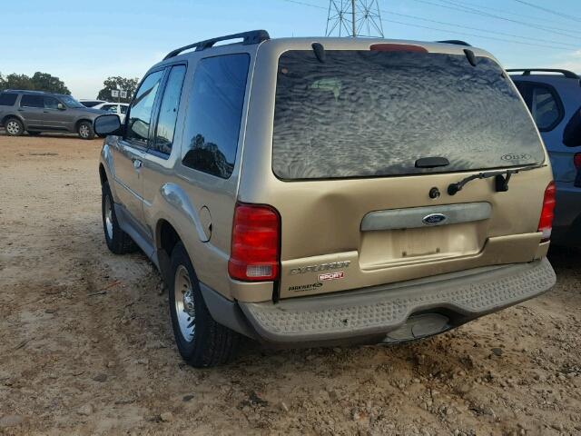 1FMYU60E71UA72955 - 2001 FORD EXPLORER S GOLD photo 3