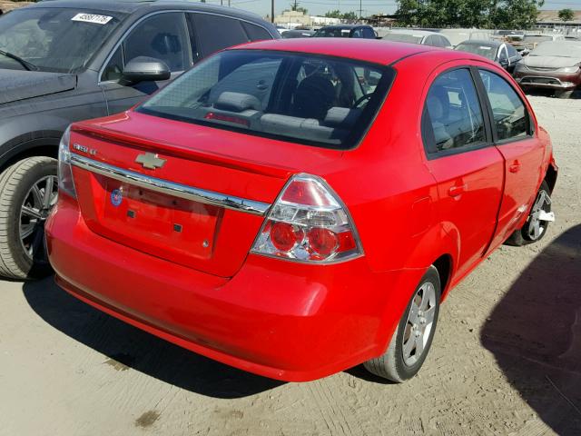 KL1TD5DE9BB162132 - 2011 CHEVROLET AVEO LS RED photo 4