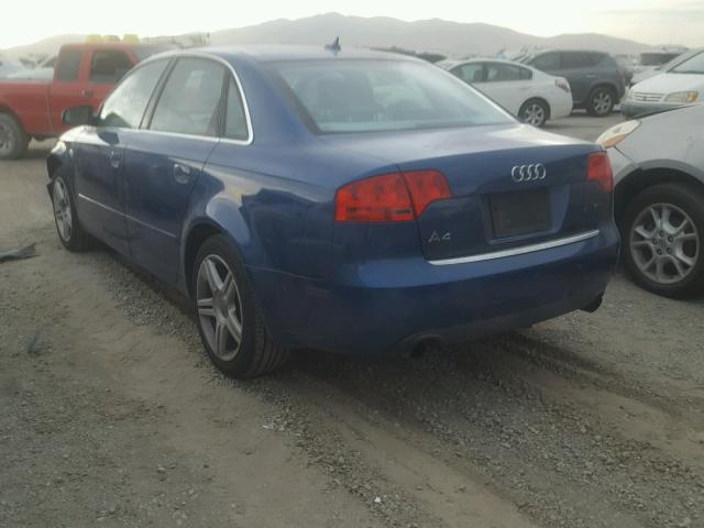 WAUDF78E37A193786 - 2007 AUDI A4 BLUE photo 3