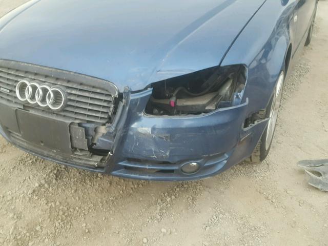 WAUDF78E37A193786 - 2007 AUDI A4 BLUE photo 9