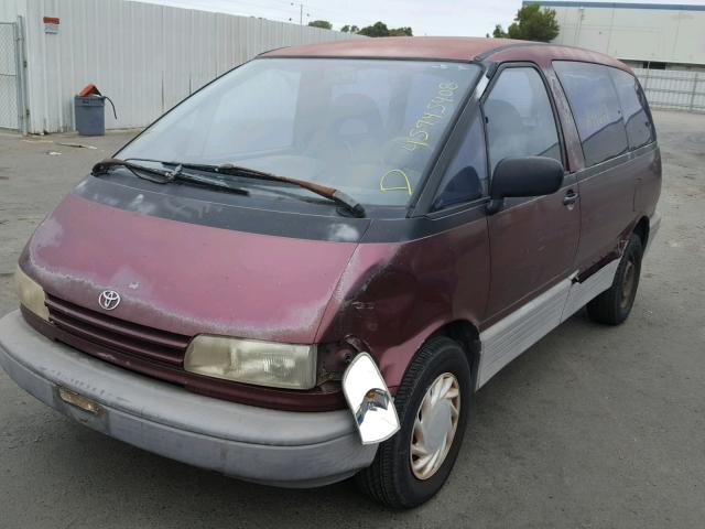 JT3AC11R9M0036391 - 1991 TOYOTA PREVIA DLX BURGUNDY photo 2