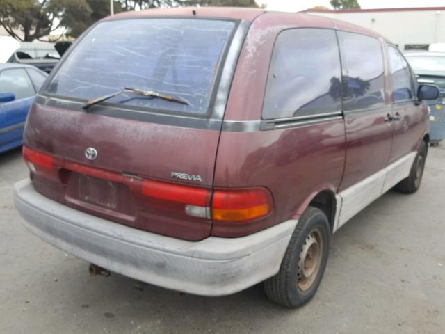 JT3AC11R9M0036391 - 1991 TOYOTA PREVIA DLX BURGUNDY photo 4