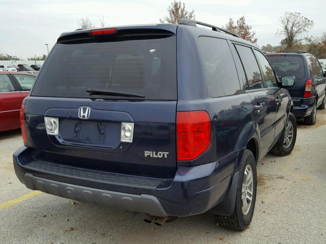 2HKYF18424H537167 - 2004 HONDA PILOT BLUE photo 4