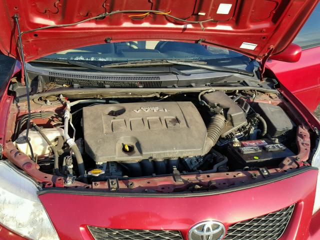 1NXBU40E39Z052112 - 2009 TOYOTA COROLLA BA RED photo 7