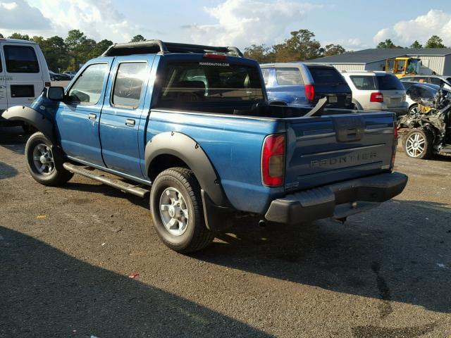 1N6ED27T61C309023 - 2001 NISSAN FRONTIER C BLUE photo 3