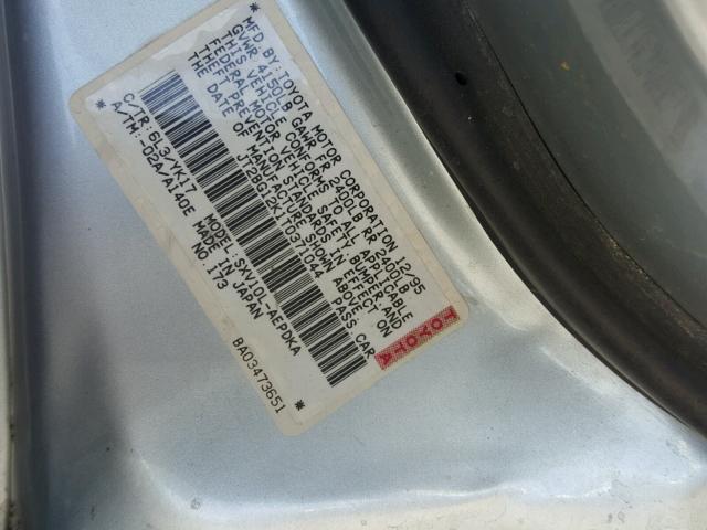 JT2BG12K1T0371044 - 1996 TOYOTA CAMRY DX GRAY photo 10