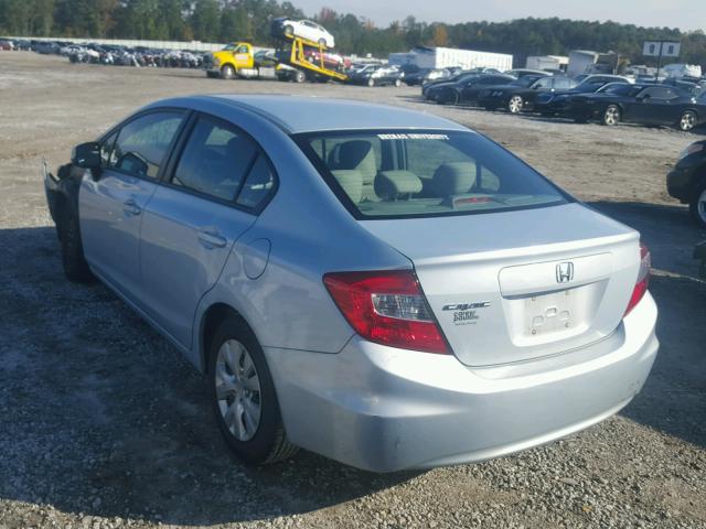 2HGFB2F58CH527501 - 2012 HONDA CIVIC LX BLUE photo 3