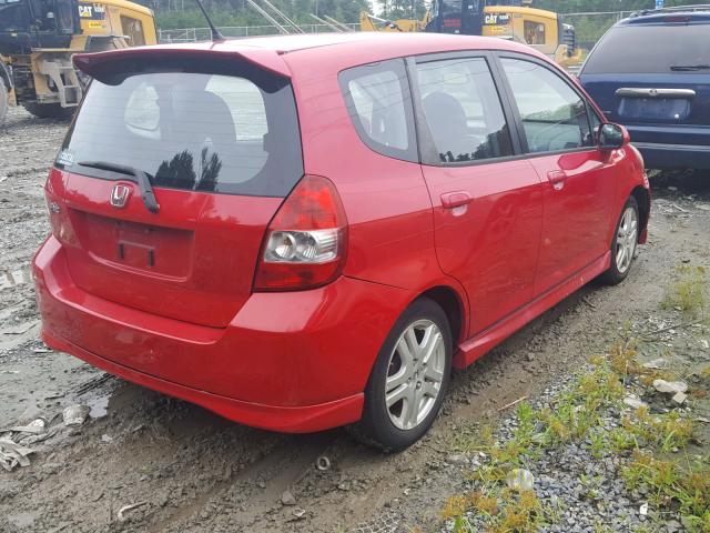 JHMGD38647S048434 - 2007 HONDA FIT S 红色 照片 4
