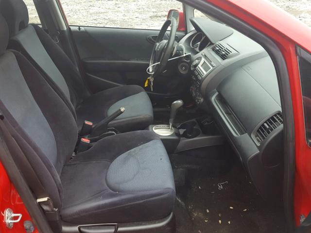 JHMGD38647S048434 - 2007 HONDA FIT S 红色 照片 5