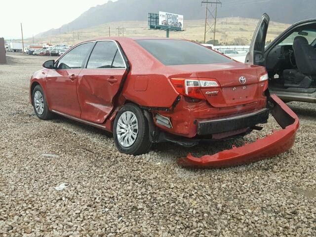 4T4BF1FK7CR237752 - 2012 TOYOTA CAMRY BASE RED photo 3