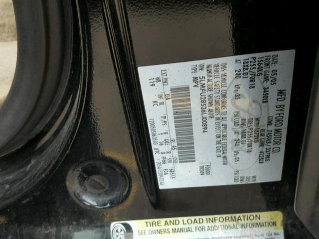 5LMFU28536LJ00894 - 2006 LINCOLN NAVIGATOR BLACK photo 10